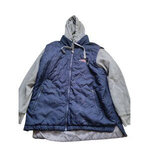New England Patriots Long Sleeve Quilted Lightweight Hooded Jacket Size L NFL